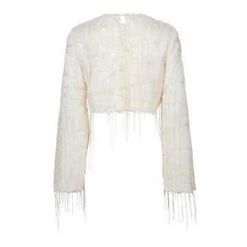 Haute L\' Amitié - Sequin Fringe Blouse - Pearl